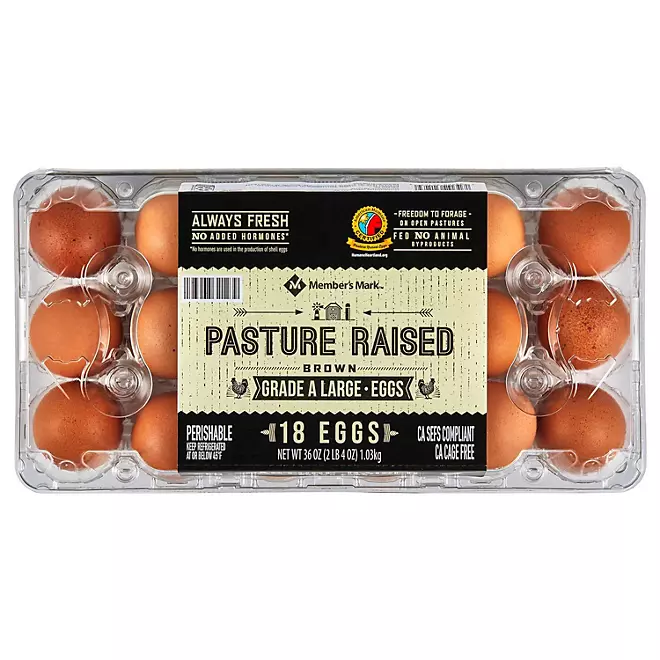 Member’s Mark Pasture Raised Brown Grade A Eggs 18 ct.